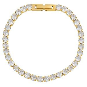18K GOLD PLATED STAINLESS STEEL TENNIS BRACELET